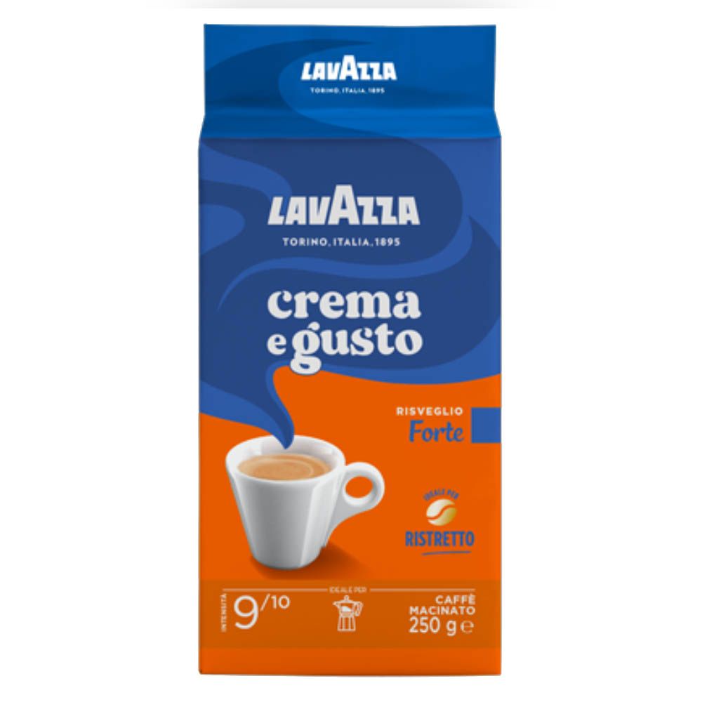 پودر قهوه لاوازا کرما گوستو فورته ۸۰٪ روبوستا اصل ایتالیا - 250 گرم